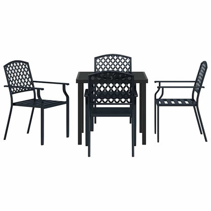 Set da Pranzo per Giardino 5 pcs Antracite Acciaio - homemem39