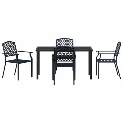 Set da Pranzo per Giardino 5 pcs Antracite Acciaio - homemem39