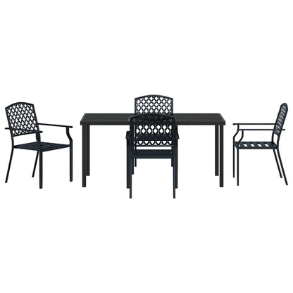Set da Pranzo per Giardino 5 pcs Antracite Acciaio - homemem39