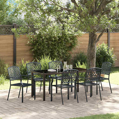 Set da Pranzo per Giardino 7 pcs Antracite Acciaio - homemem39