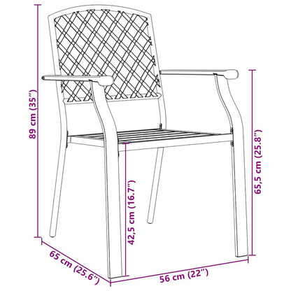 Set da Pranzo per Giardino 7 pcs Antracite Acciaio - homemem39