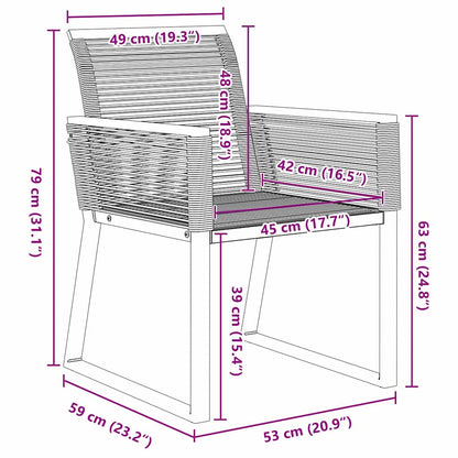 Set da Pranzo per Giardino 3 pcs Nero Poly Rattan - homemem39