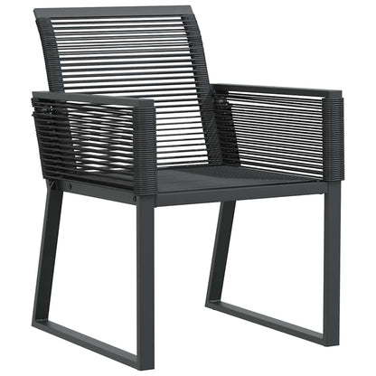 Set da Pranzo per Giardino 5 pcs Nero Poly Rattan - homemem39