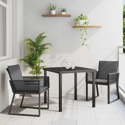 Set da Pranzo per Giardino 3 pcs Nero | homemem39
