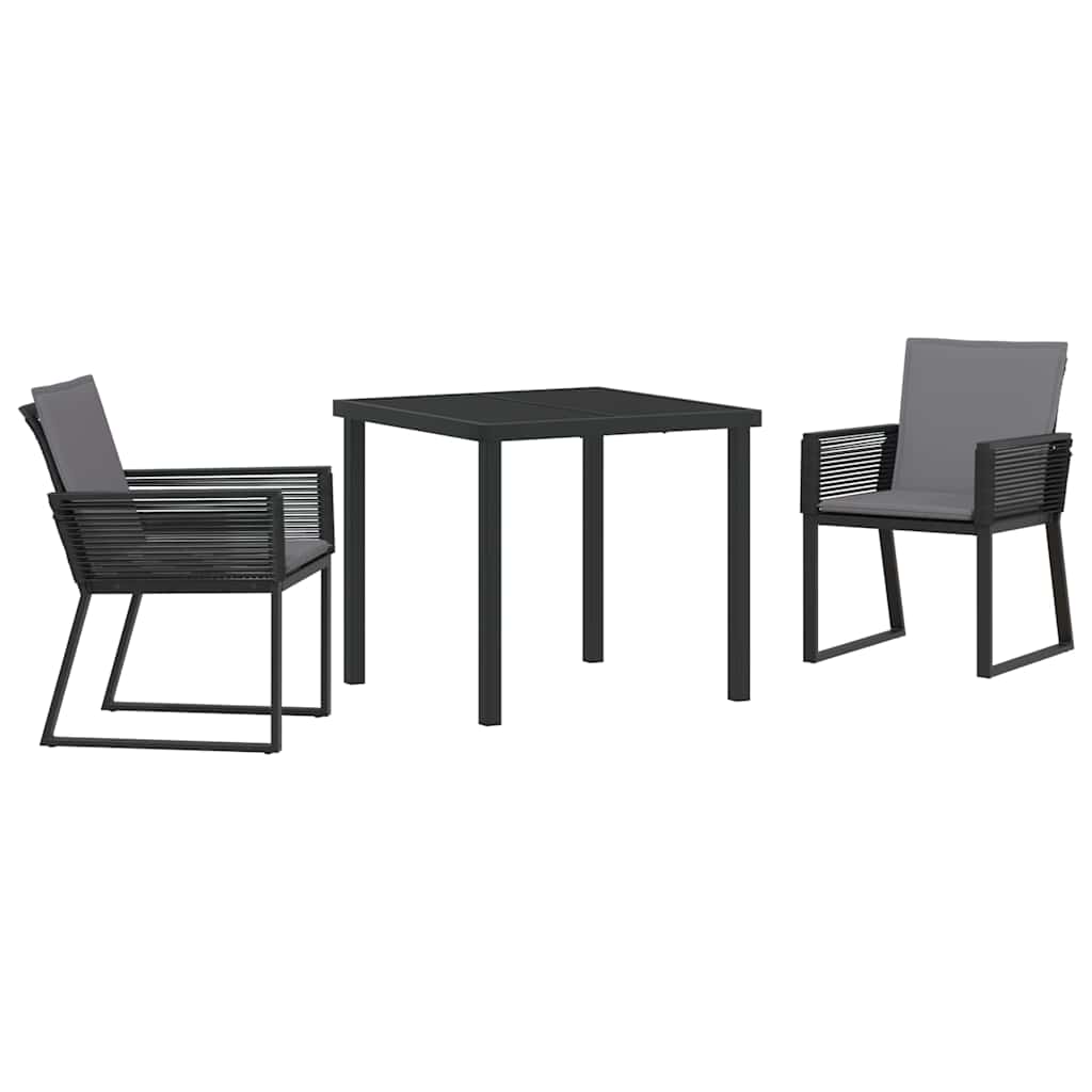 Set da Pranzo per Giardino 3 pcs Nero | homemem39