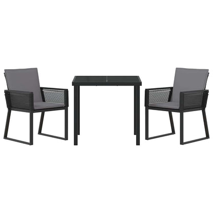 Set da Pranzo per Giardino 3 pcs Nero | homemem39