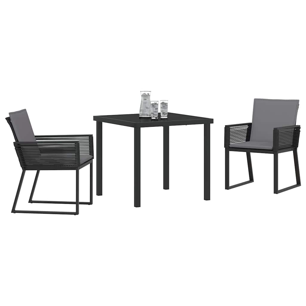 Set da Pranzo per Giardino 3 pcs Nero | homemem39