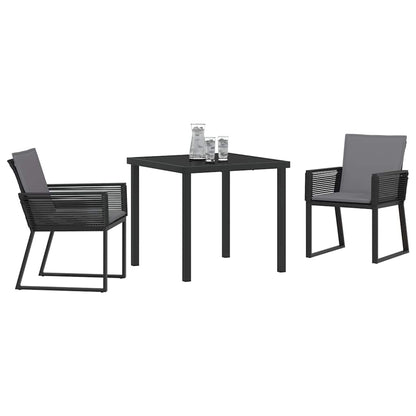 Set da Pranzo per Giardino 3 pcs Nero | homemem39
