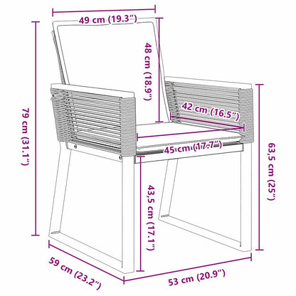 Set da Pranzo per Giardino 5 pcs Nero | homemem39