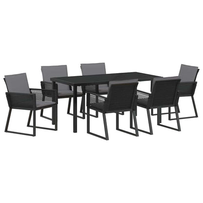 Set da Pranzo per Giardino 7 pcs Nero | homemem39