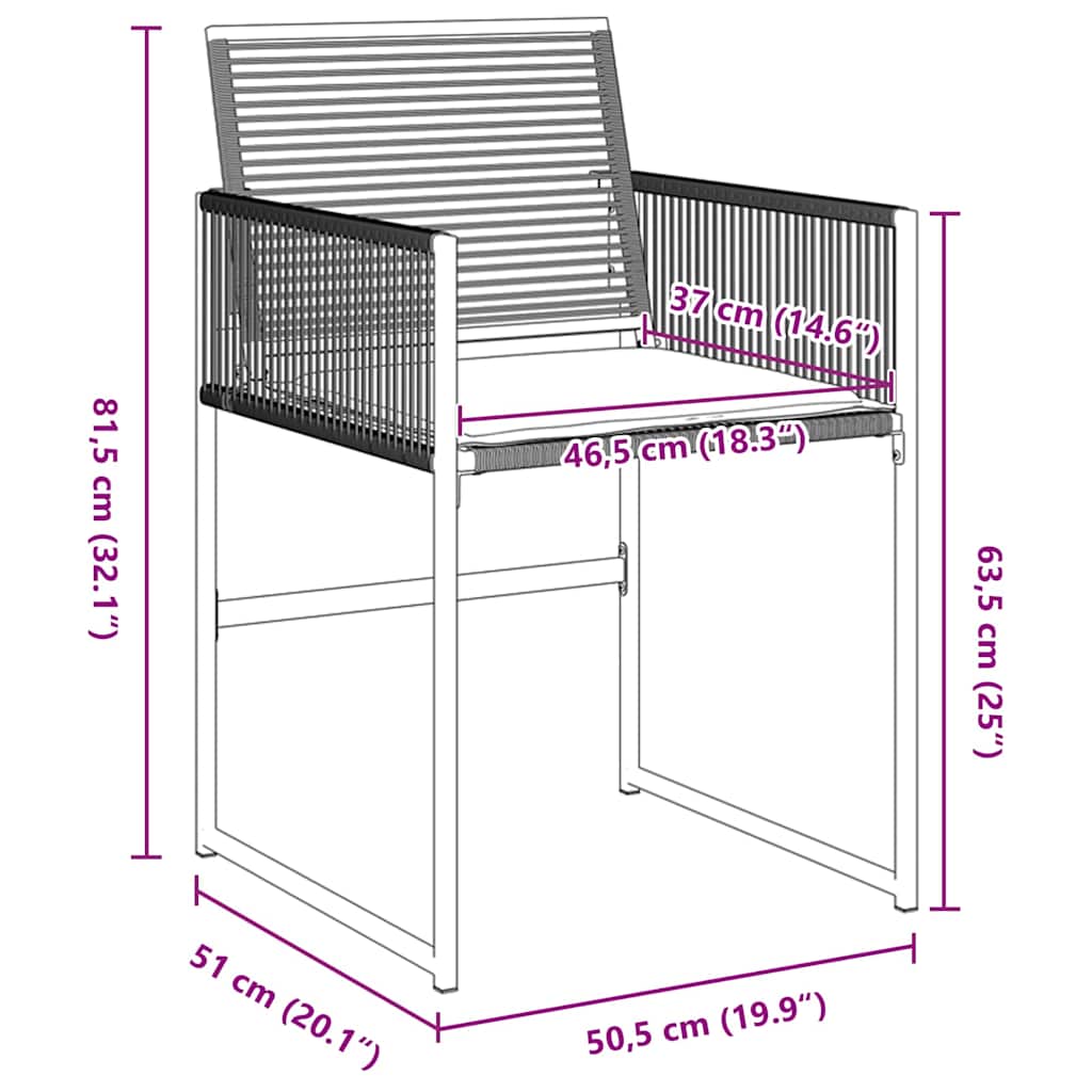 Set da Pranzo per Giardino 5 pcs Nero Poly Rattan - homemem39