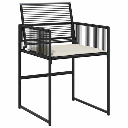 Set da Pranzo per Giardino 5 pcs Nero Poly Rattan - homemem39