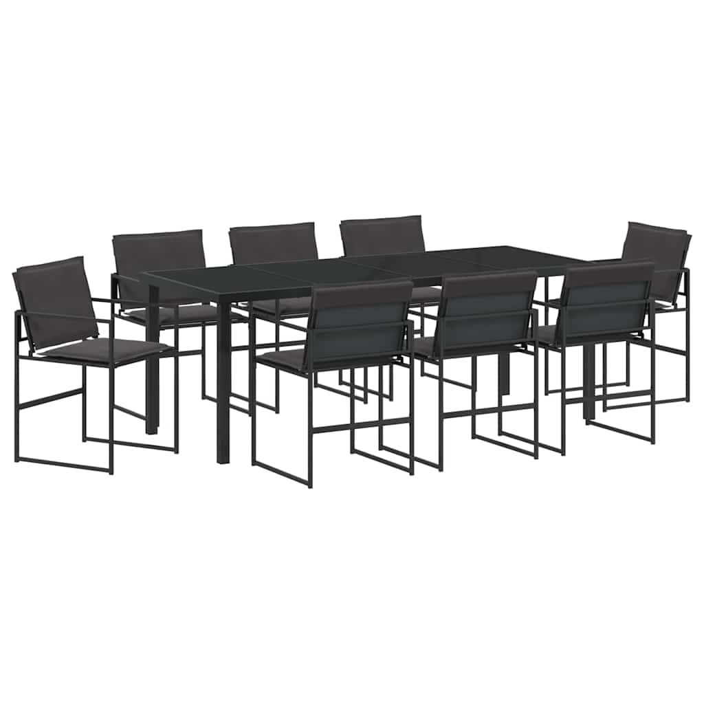 Set da Pranzo per Giardino 9 pcs Nero 200 x 80 x 73 cm | homemem39