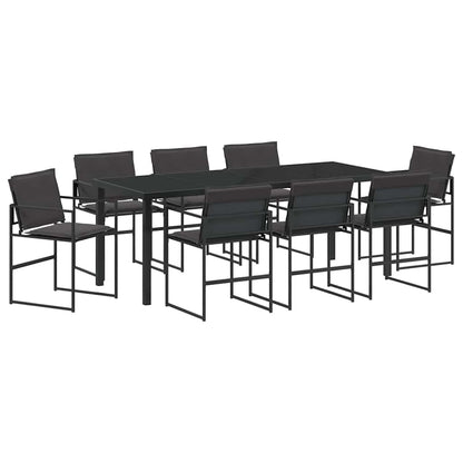 Set da Pranzo per Giardino 9 pcs Nero 200 x 80 x 73 cm | homemem39