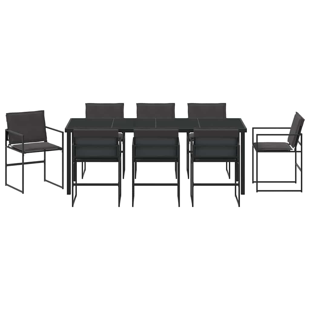 Set da Pranzo per Giardino 9 pcs Nero 200 x 80 x 73 cm | homemem39