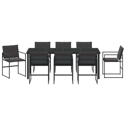 Set da Pranzo per Giardino 9 pcs Nero 200 x 80 x 73 cm | homemem39