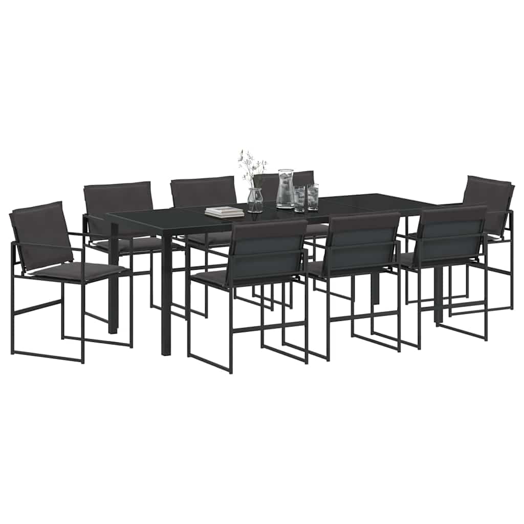 Set da Pranzo per Giardino 9 pcs Nero 200 x 80 x 73 cm | homemem39