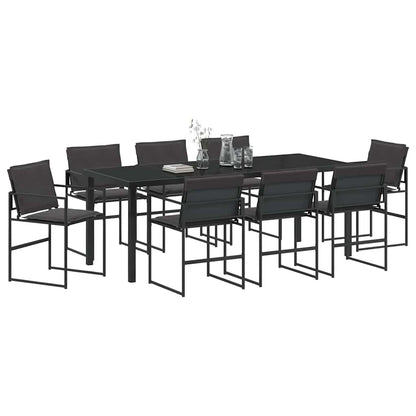 Set da Pranzo per Giardino 9 pcs Nero 200 x 80 x 73 cm | homemem39