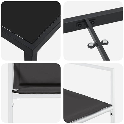 Set da Pranzo per Giardino 5 pcs Bianco Textilene e acciaio