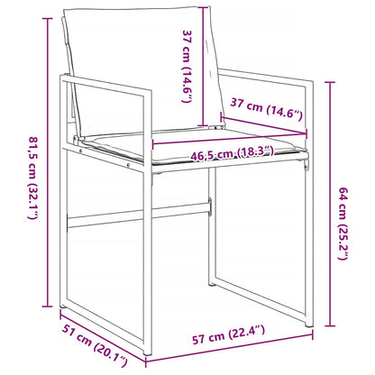 Set da Pranzo per Giardino 5 pcs Bianco Textilene e acciaio