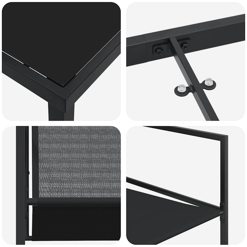 Set da Pranzo per Giardino 5 pcs Nero - homemem39