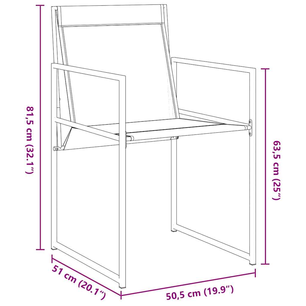 Set da Pranzo per Giardino 5 pcs Nero - homemem39