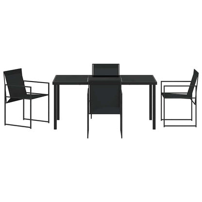 Set da Pranzo per Giardino 5 pcs Nero - homemem39