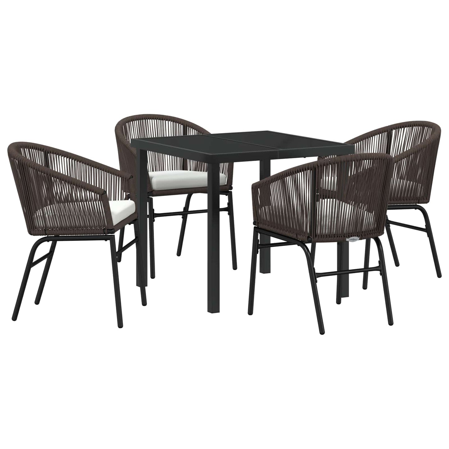 Set da Pranzo per Giardino 5 pcs Marrone | homemem39
