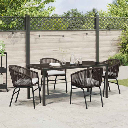 Set da Pranzo per Giardino 5 pcs Marrone Poly Rattan - homemem39