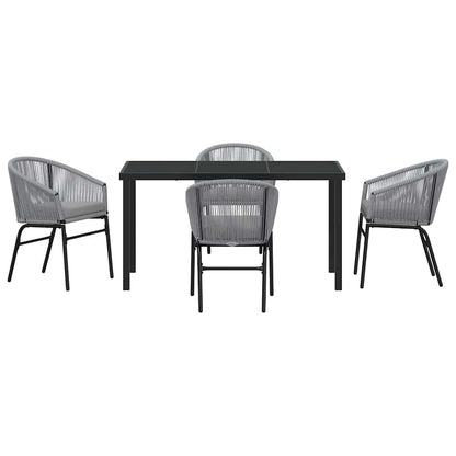Set da Pranzo per Giardino 5 pcs Grigio Poly Rattan - homemem39