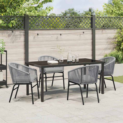 Set da Pranzo per Giardino 5 pcs Grigio Poly Rattan - homemem39