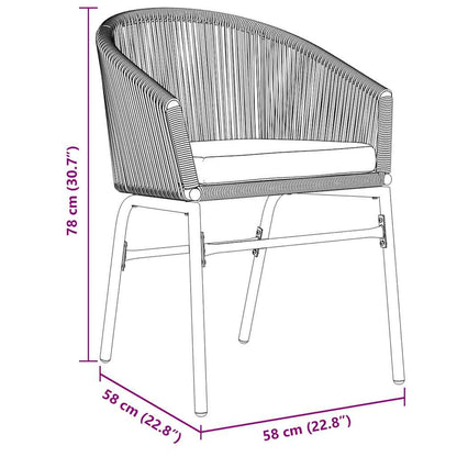 Set da Pranzo per Giardino 5 pcs Grigio Poly Rattan - homemem39