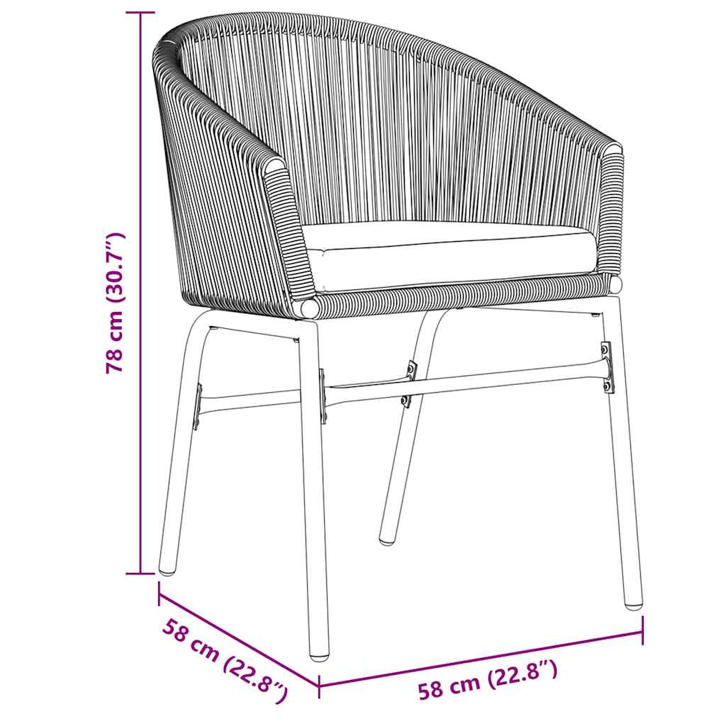 Set da Pranzo per Giardino 7 pcs Grigio Poly Rattan - homemem39