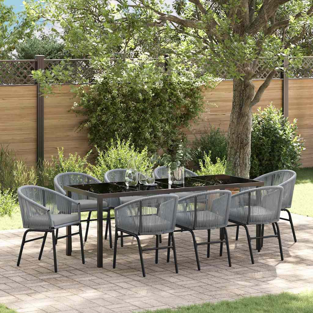 Set da Pranzo per Giardino 9 pz Antracite