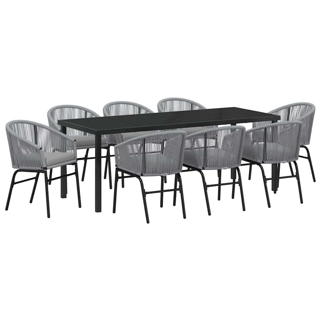 Set da Pranzo per Giardino 9 pz Antracite | homemem39