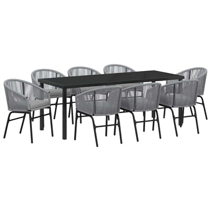 Set da Pranzo per Giardino 9 pz Antracite | homemem39