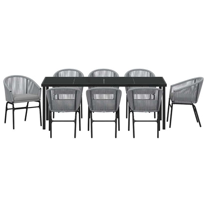 Set da Pranzo per Giardino 9 pz Antracite | homemem39