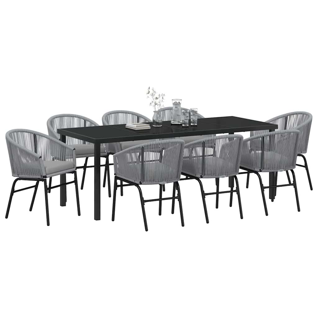 Set da Pranzo per Giardino 9 pz Antracite | homemem39