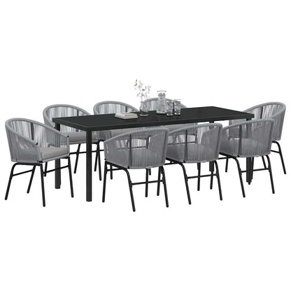 Set da Pranzo per Giardino 9 pz Antracite | homemem39