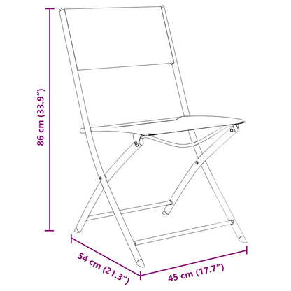 Set da Pranzo per Giardino 3 pcs Nero Textilene e acciaio - homemem39