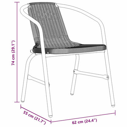 Set da Pranzo per Giardino 3 pcs Nero Poly Rattan - homemem39