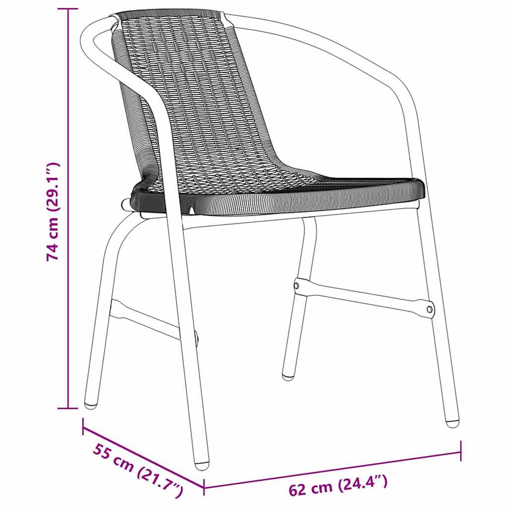 Set da Pranzo per Giardino 5 pcs Nero Poly Rattan - homemem39