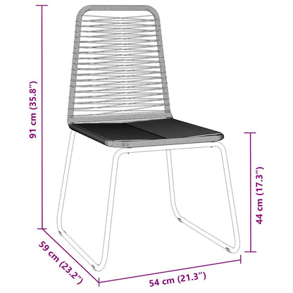Set da Pranzo per Giardino 3 pcs Nero Poly Rattan - homemem39