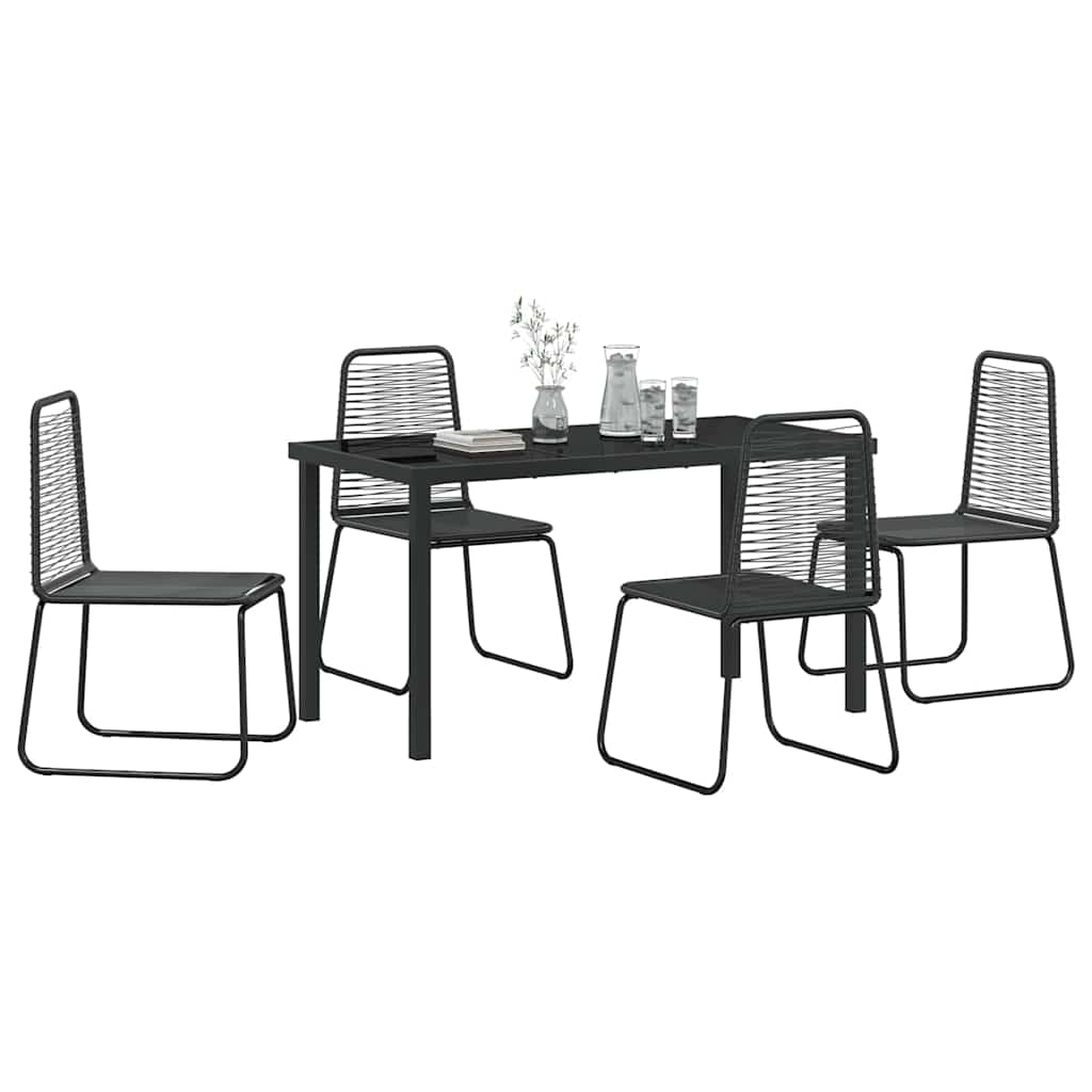 Set da Pranzo per Giardino 5 pcs Nero | homemem39