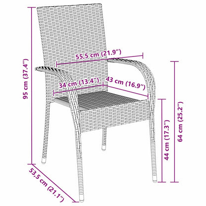 Set da Pranzo per Giardino 3 pcs Marrone Poly Rattan - homemem39