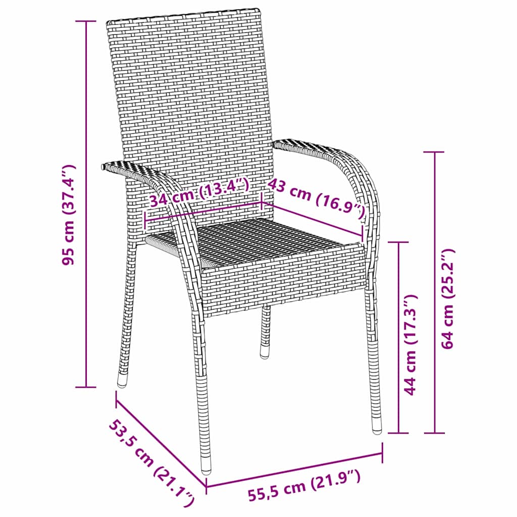 Set da Pranzo per Giardino 5 pcs Marrone Poly Rattan - homemem39