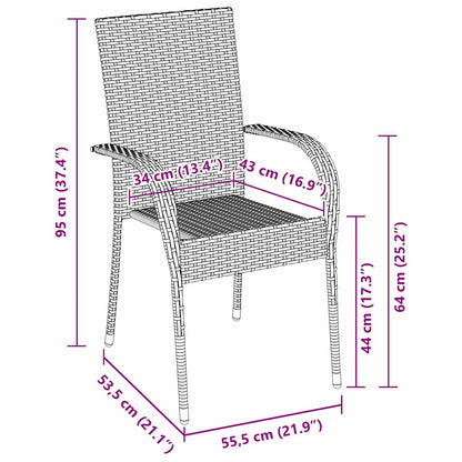 Set da Pranzo per Giardino 5 pcs Marrone Poly Rattan - homemem39