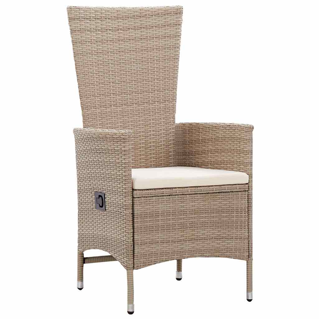 Set da Pranzo per Giardino con cuscino 3 pcs Beige polyrattan - homemem39