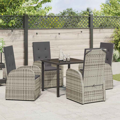 Set da Pranzo per Giardino con cuscino 5 pcs Grigio polyrattan - homemem39
