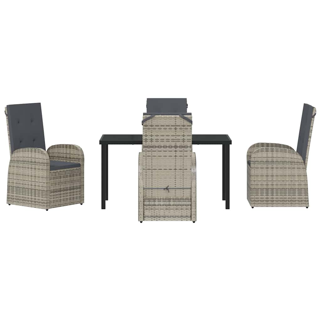 Set da Pranzo per Giardino con cuscino 5 pcs Grigio polyrattan - homemem39